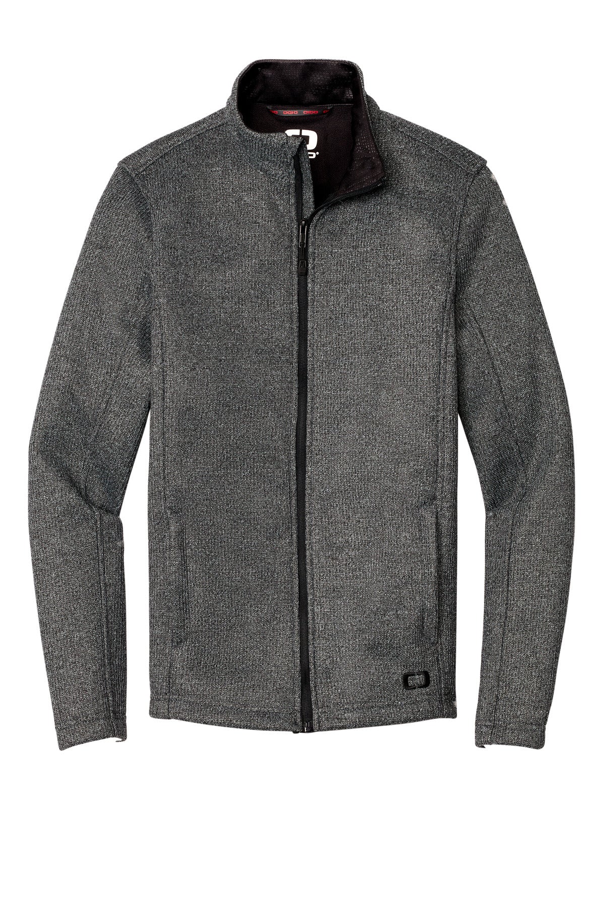 Front View of Diesel Gry Hth OGIO Grit Fleece Jacket. OG727