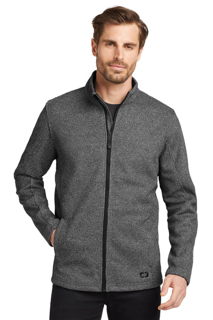 Front View of Diesel Gry Hth OGIO Grit Fleece Jacket. OG727