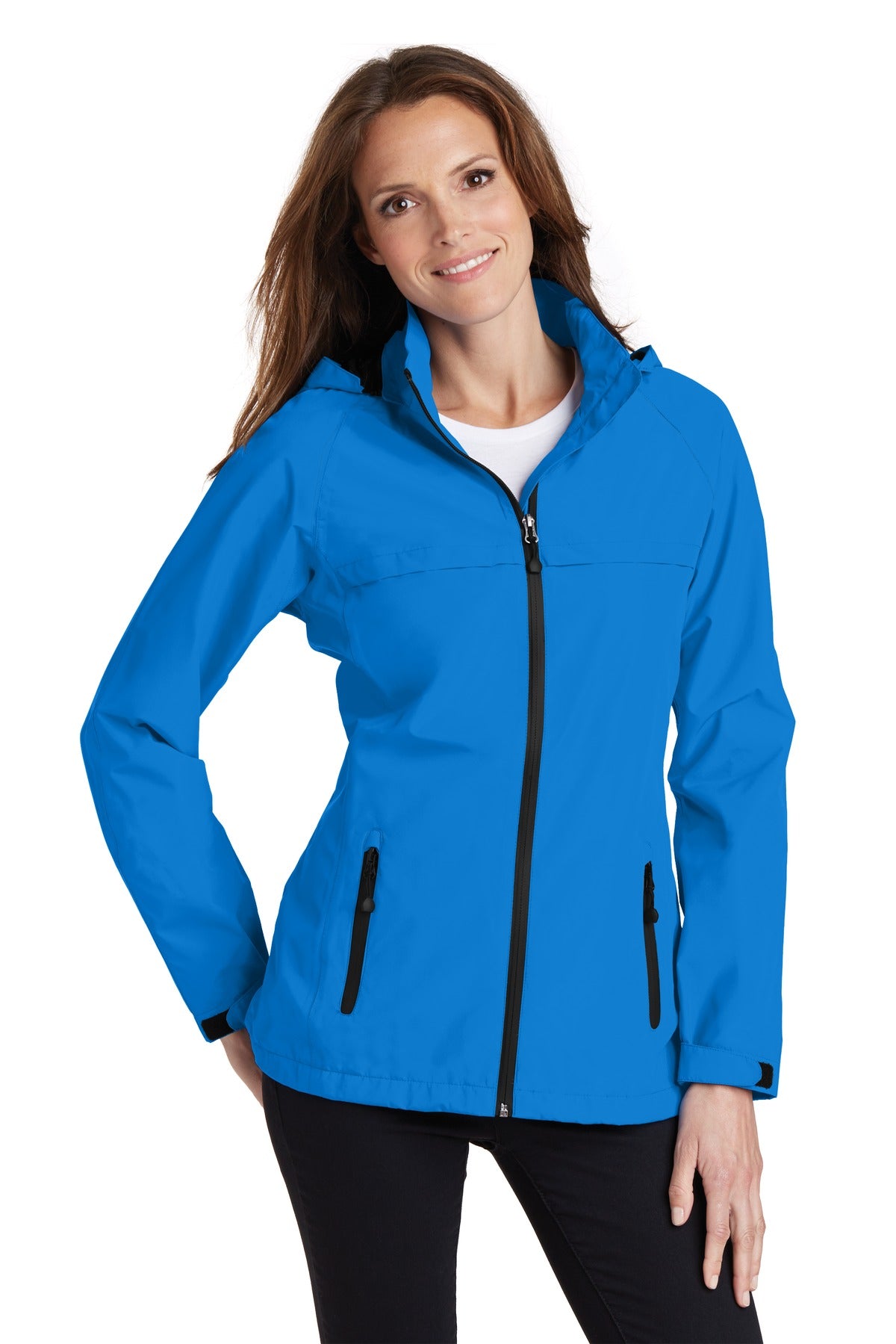 Front View of Direct Blue Port Authority Women's Torrent Waterproof Jacket. L333