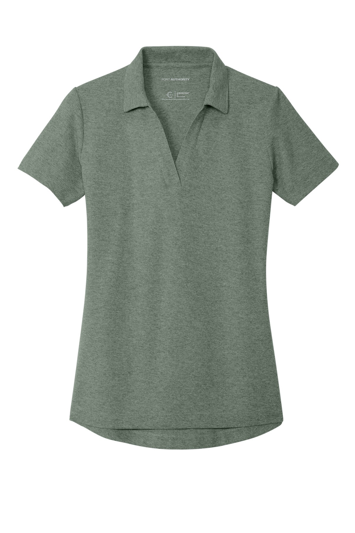 Front View of DkGreenHt Port Authority Women's C-FREE Cotton Blend Pique Polo LK867