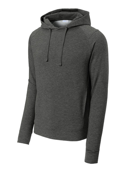 Front View of DkGyHthr Sport-Tek Sport-Wick Flex Fleece Pullover Hoodie ST562