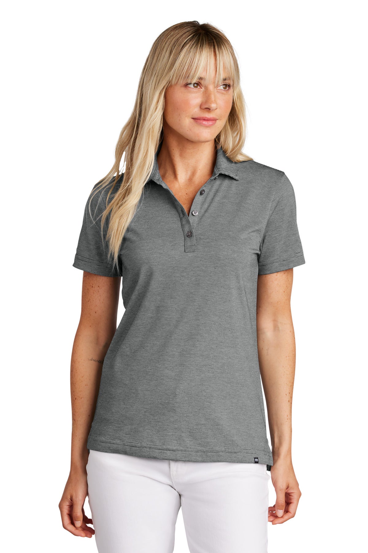 Front View of DkGyHthr TravisMathew Women's Sunnyvale Polo TM1LD005