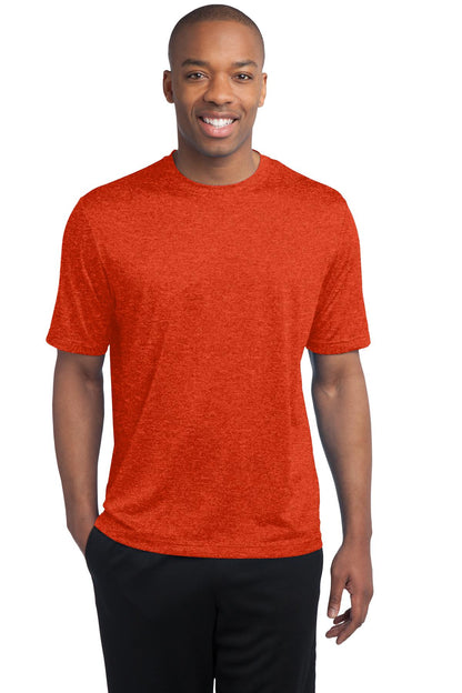 Front View of Dp Orange Hthr Sport-Tek Tall Heather Contender Tee. TST360