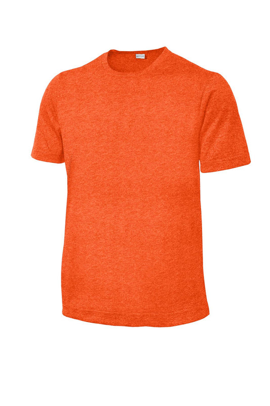 Front View of Dp Orange Hthr Sport-Tek Youth Heather Contender Tee. YST360