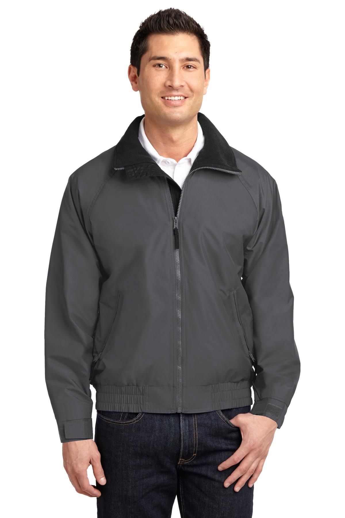 Front View of Dp Smoke/Black Port Authority Competitor Jacket. JP54