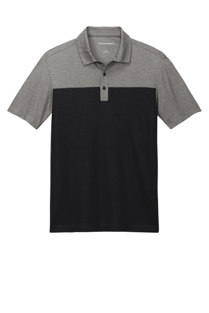 Front View of DpBk/ChrHt Port Authority Fine Pique Blend Blocked Polo K831