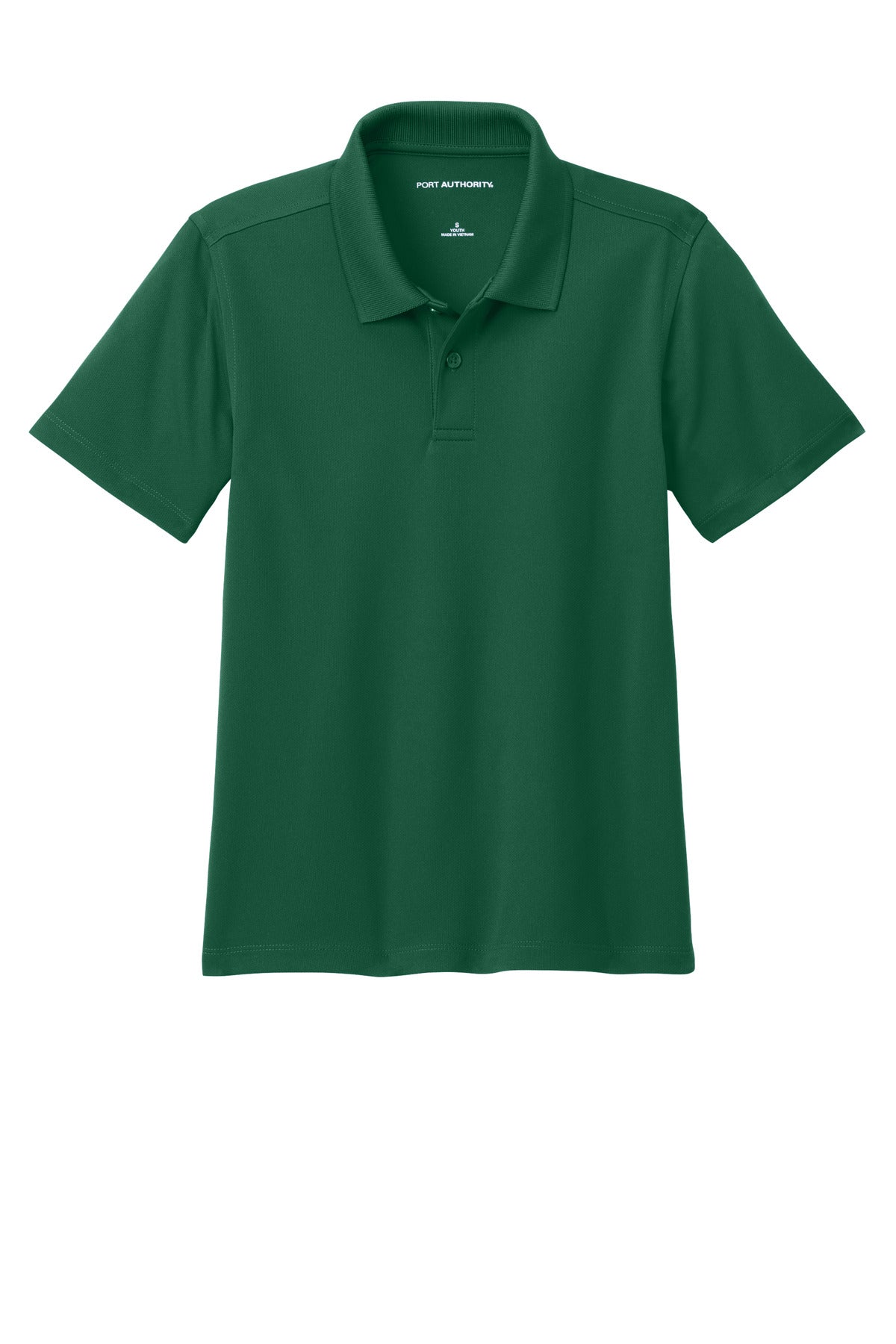Front View of DpForGrn Port Authority Youth Dry Zone UV Micro-Mesh Polo Y110