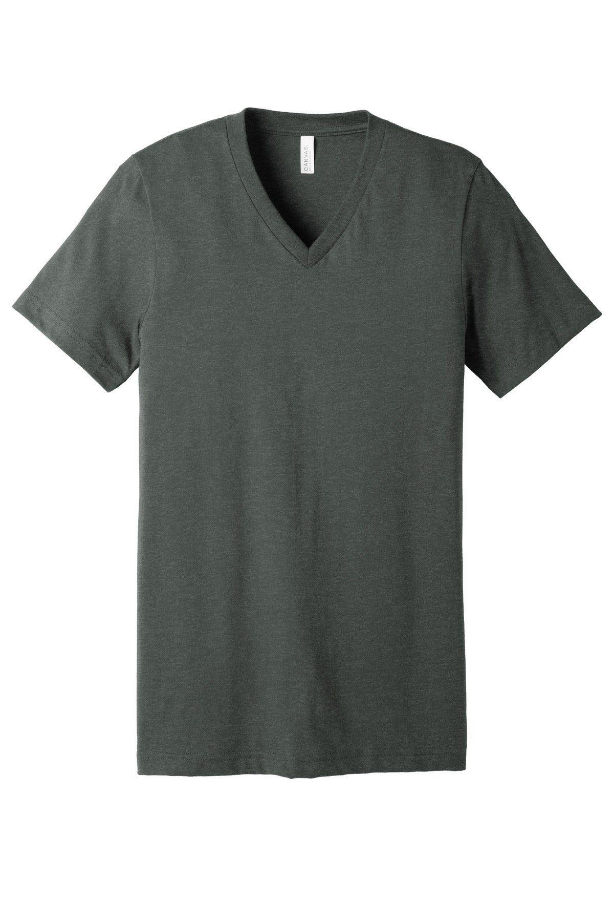 Front View of DpHeather BELLA+CANVAS Unisex Heather CVC V-Neck Tee BC3005CVC