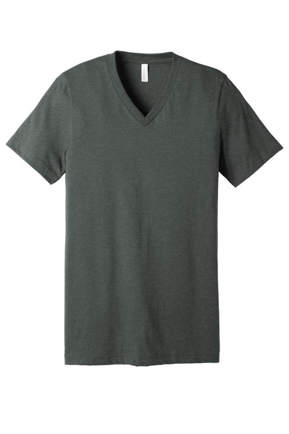 Front View of DpHeather BELLA+CANVAS Unisex Heather CVC V-Neck Tee BC3005CVC