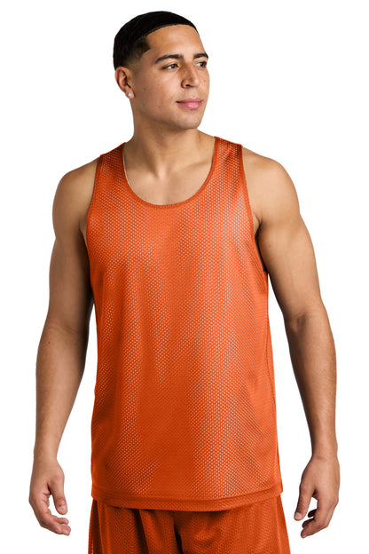 Front View of DpOr/White Sport-Tek PosiCharge Reversible Mesh Tank ST5000