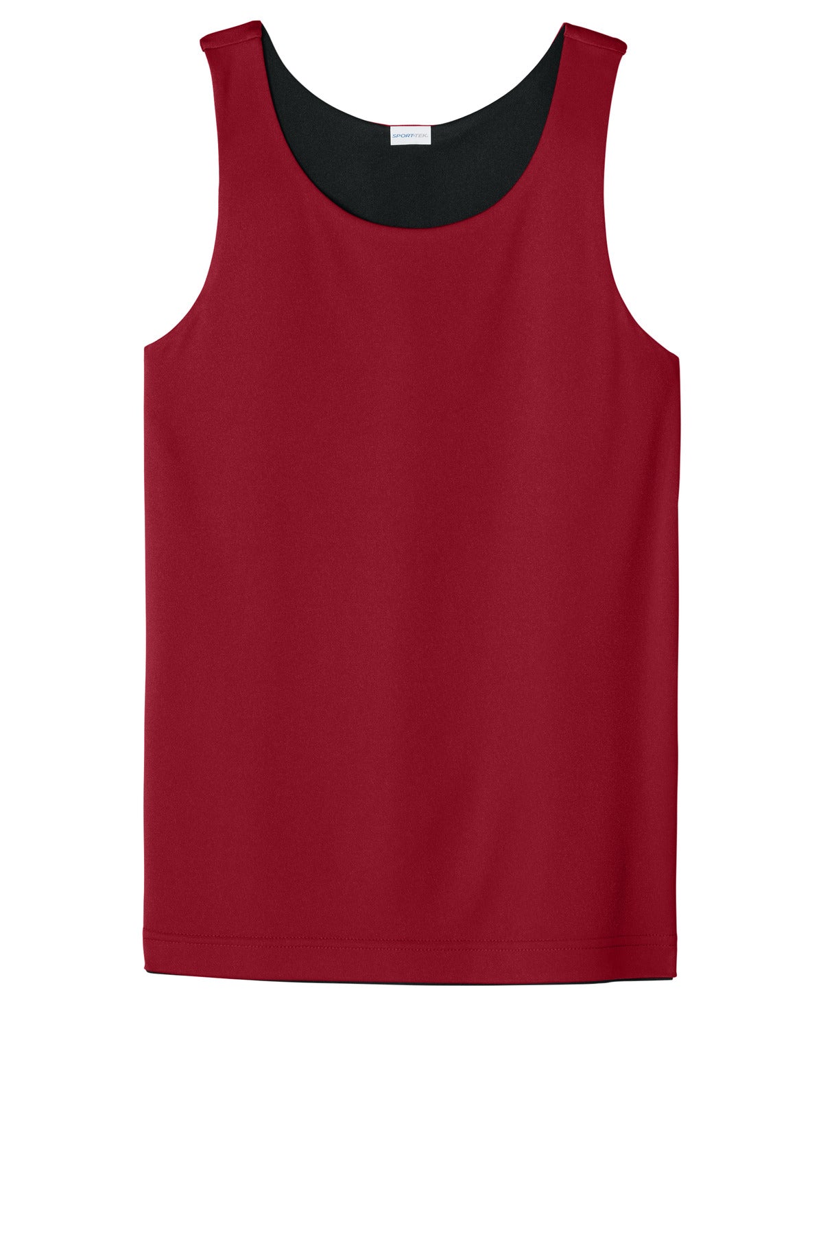 Front View of DpRd/Blk Sport-Tek Youth PosiCharge Competitor Rev Tank YST551