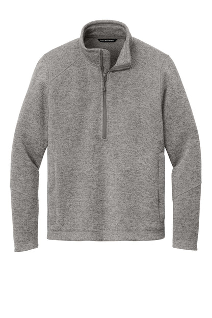 Front View of DpSmkHthr Port Authority Arc Sweater Fleece 1/4-Zip F426