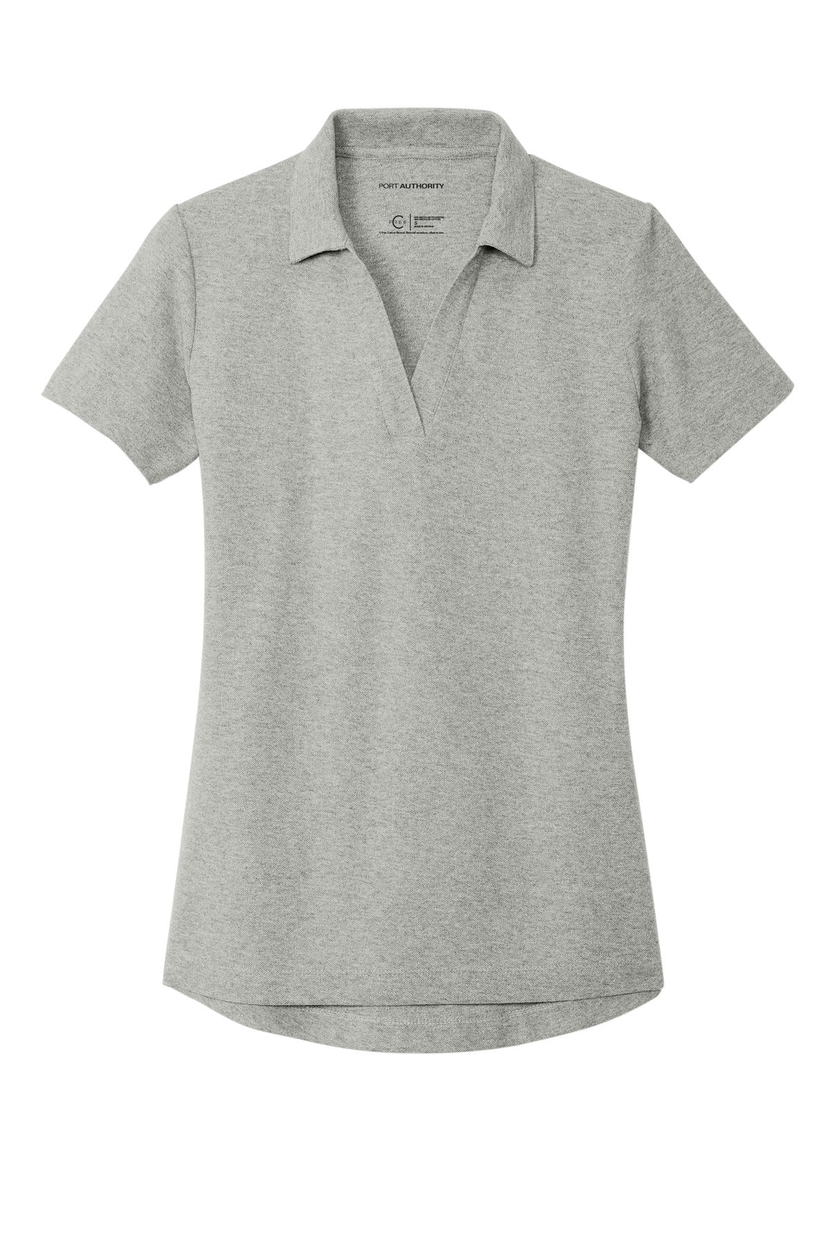 Front View of DpSmkHthr Port Authority Women's C-FREE Cotton Blend Pique Polo LK867