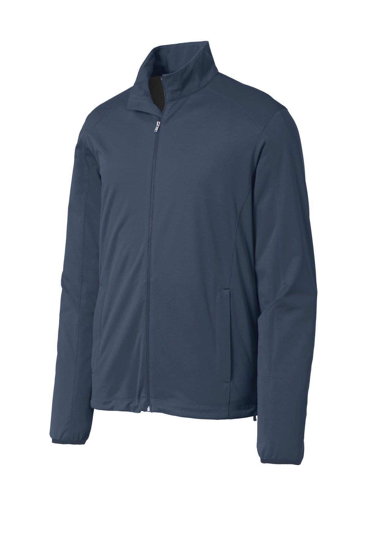 Front View of Dress Blue Nvy Port Authority Active Soft Shell Jacket. J717