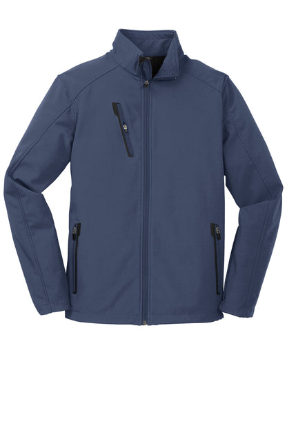 Front View of Dress Blue Nvy Port Authority Welded Soft Shell Jacket. J324