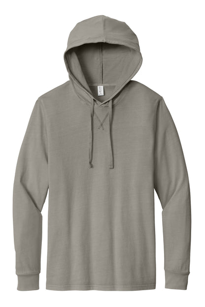 Front View of DrftwdGrey Allmade Unisex Mineral Dye Organic Cotton Hoodie Tee AL6305