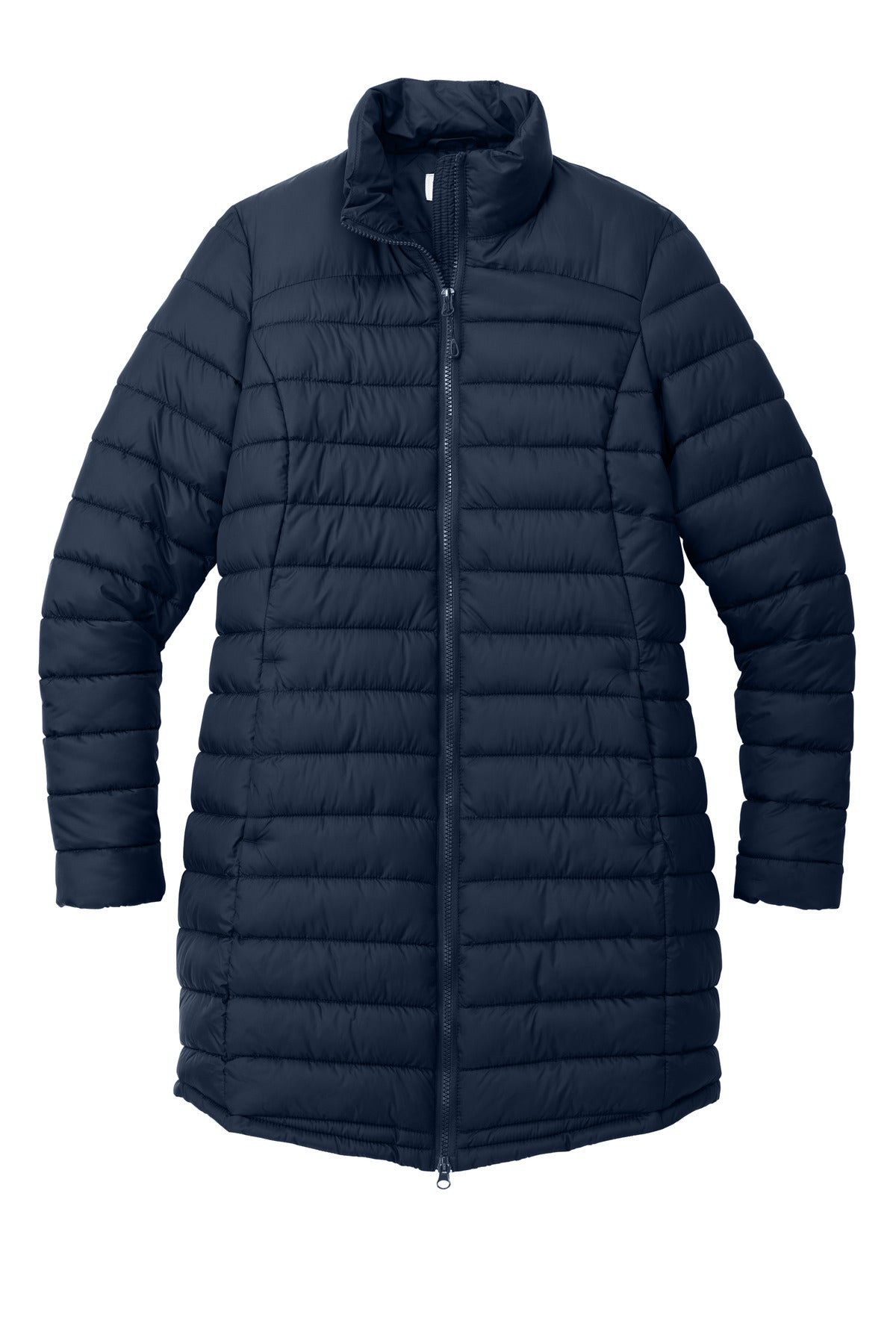 Front View of DsBlNavy Port Authority Women's Horizon Puffy Long Jacket L365