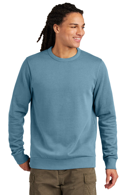 Front View of DuskBlue District Wash Fleece Crew DT2204