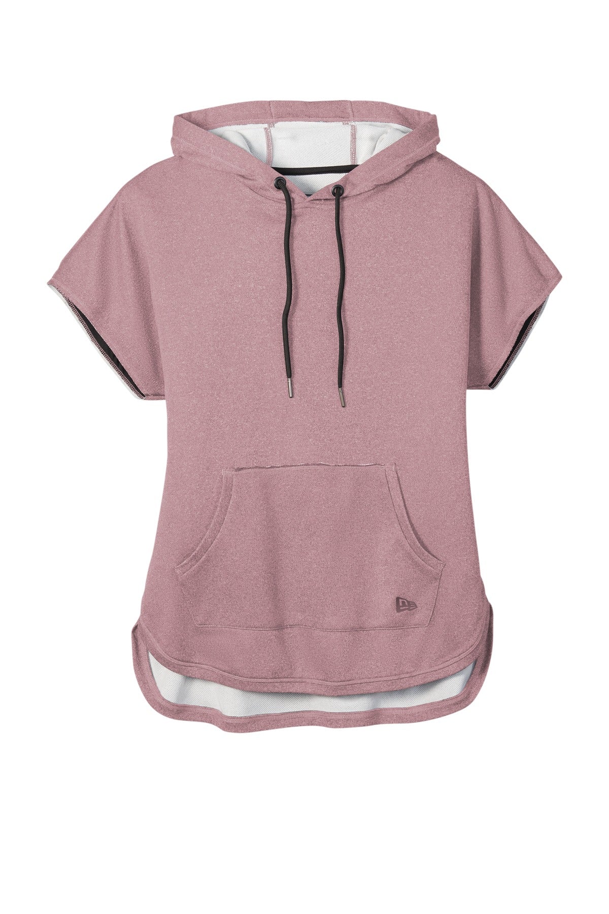 Front View of Dusty Mauve He New Era Women's Performance Terry Short Sleeve Hoodie LNEA533