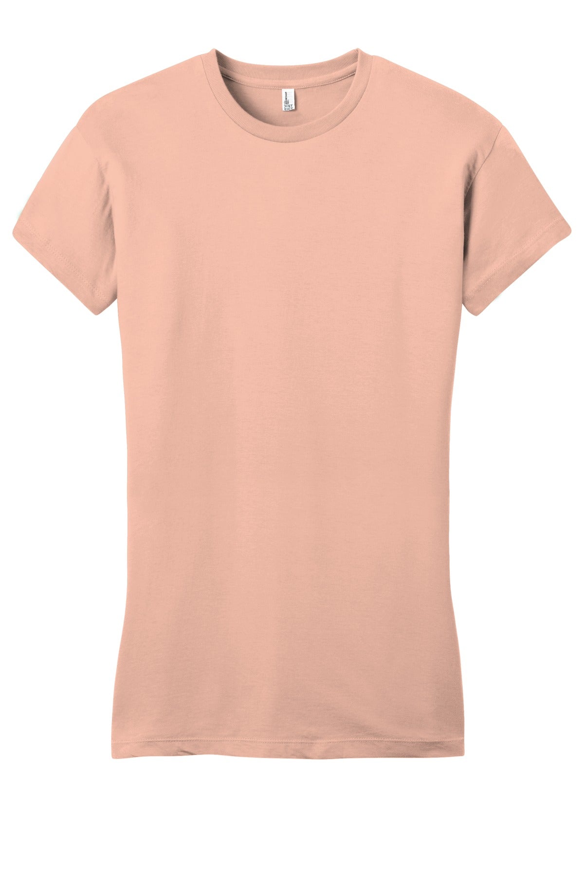 Front View of Dusty Peach District Women's Fitted Very Important Tee . DT6001