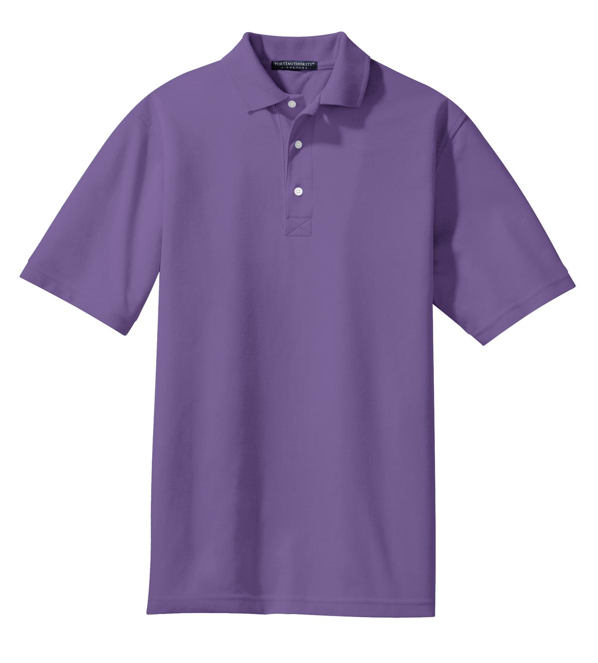 Front View of Dusty Purple Port Authority Rapid Dry Polo. K455