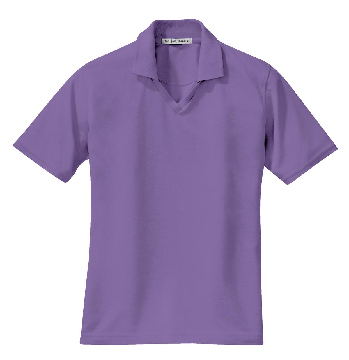 Front View of Dusty Purple Port Authority Women's Rapid Dry Polo. L455