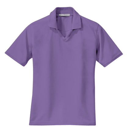 Front View of Dusty Purple Port Authority Women's Rapid Dry Polo. L455