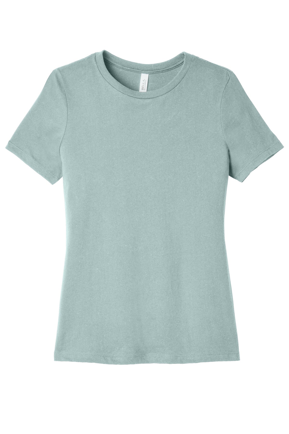 Front View of DustyBlTB BELLA+CANVAS Women's Relaxed Triblend Tee BC6413