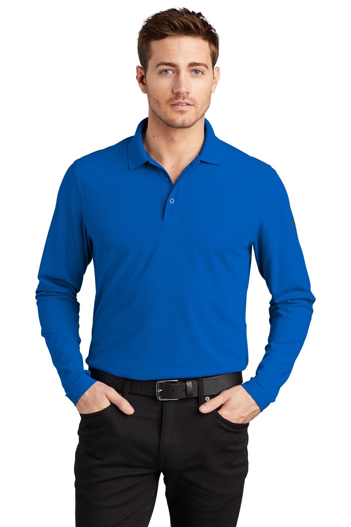 Front View of Electric Blue OGIO Caliber2.0 Long Sleeve OG105