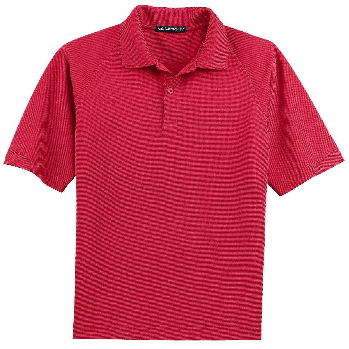 Front View of Engine Red Port Authority Dry Zone Ottoman Polo. K525