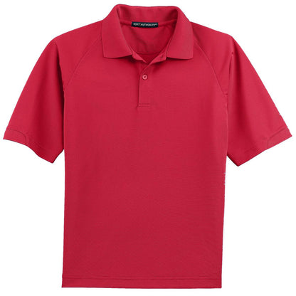 Front View of Engine Red Port Authority Dry Zone Ottoman Polo. K525