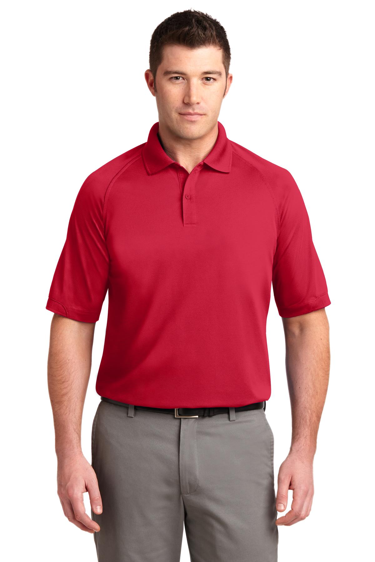 Front View of Engine Red Port Authority Dry Zone Ottoman Polo. K525