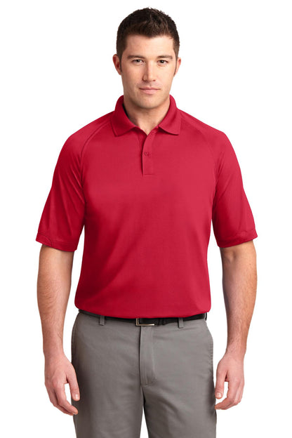 Front View of Engine Red Port Authority Dry Zone Ottoman Polo. K525