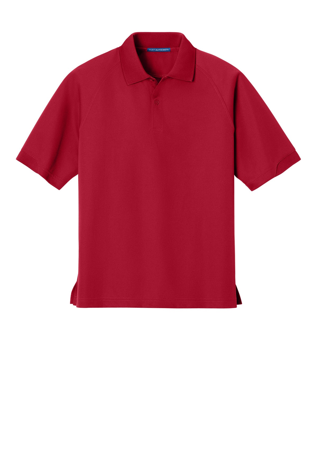 Front View of Engine Red Port Authority Dry Zone Ottoman Polo. K525