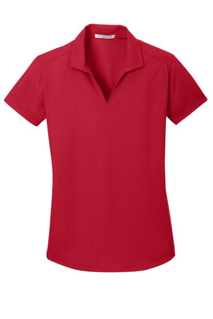 Front View of Engine Red Port Authority Women's Dry Zone Grid Polo. L572