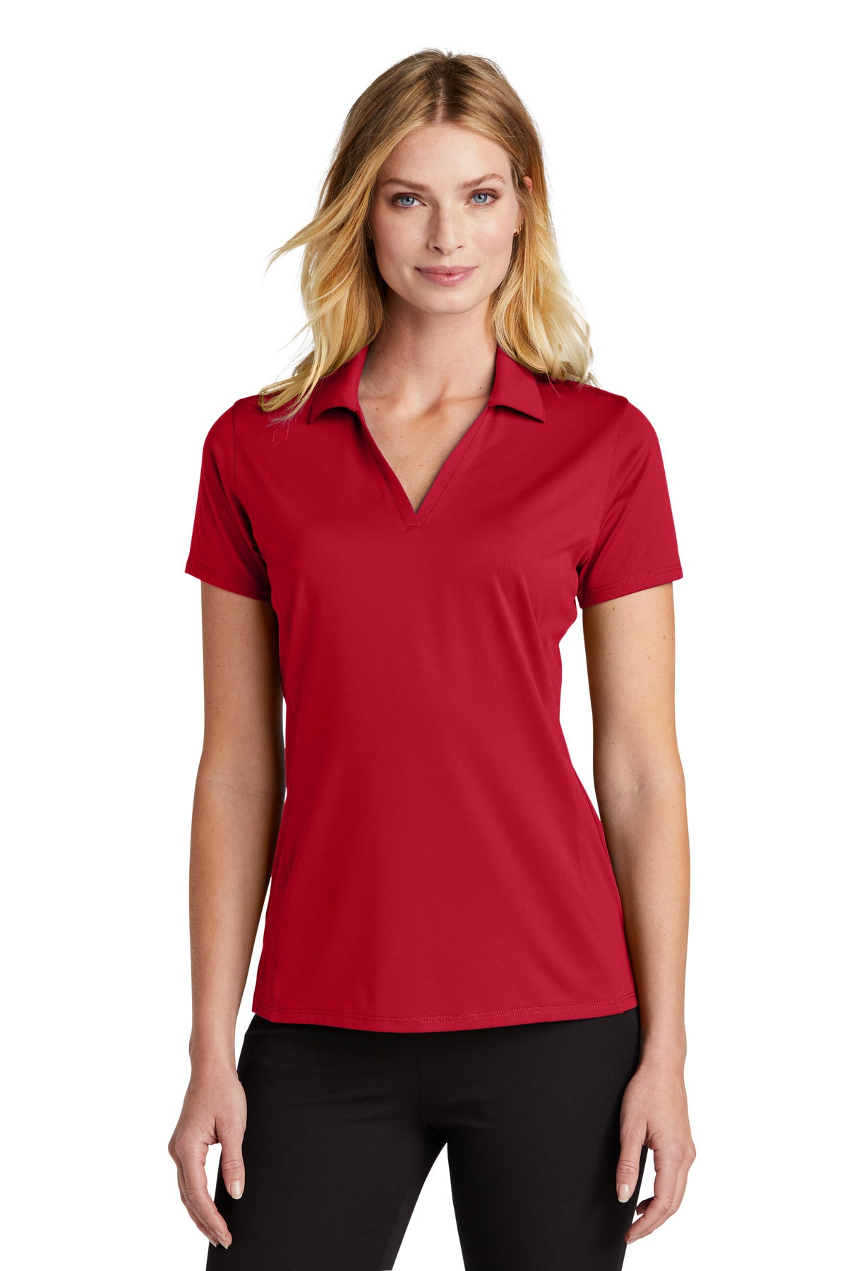 Front View of EngineRed Port Authority Women's Performance Staff Polo LK398