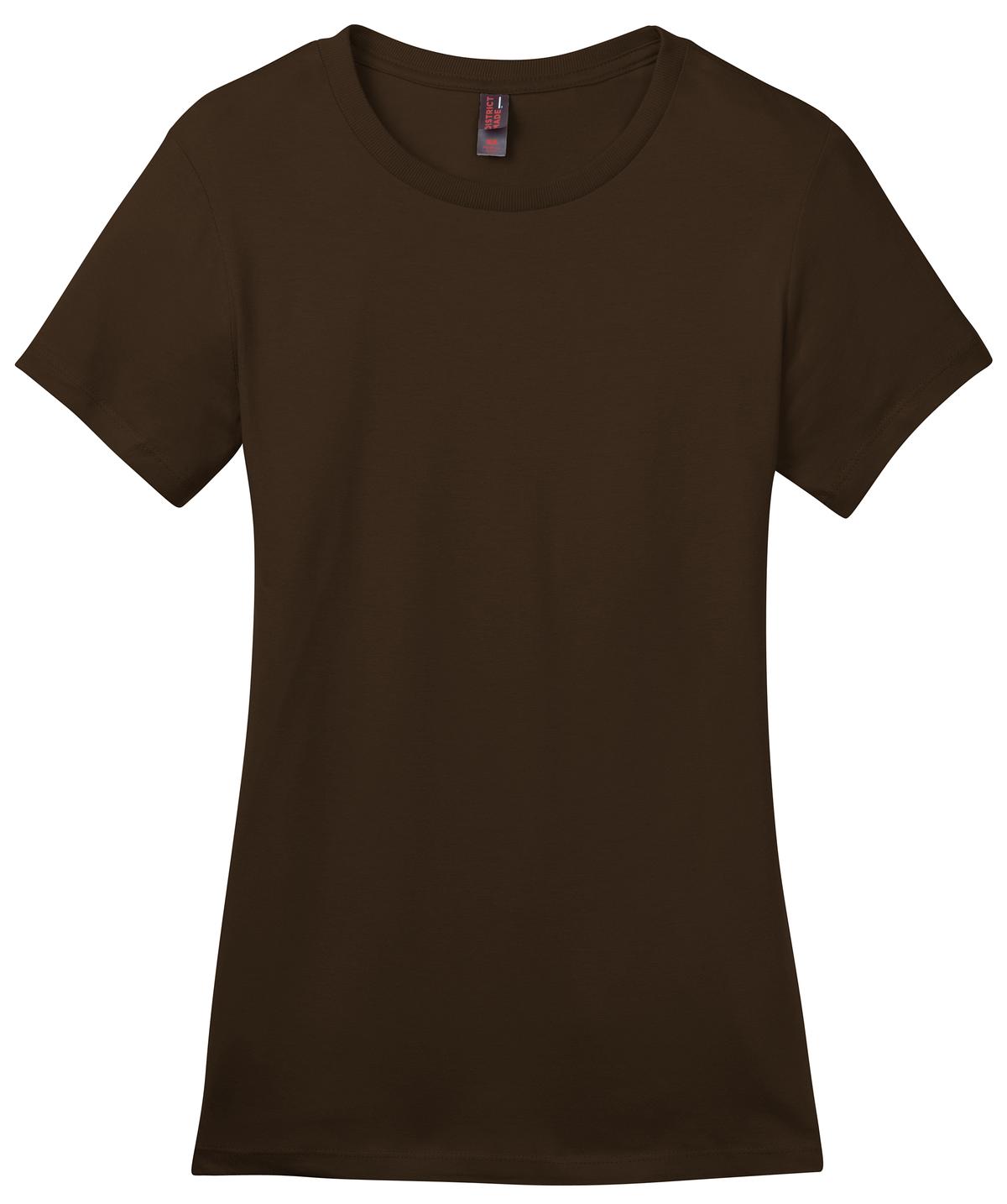 Front View of Espresso District Women's Perfect Weight Tee. DM104L