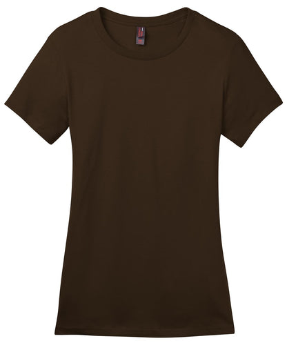 Front View of Espresso District Women's Perfect Weight Tee. DM104L