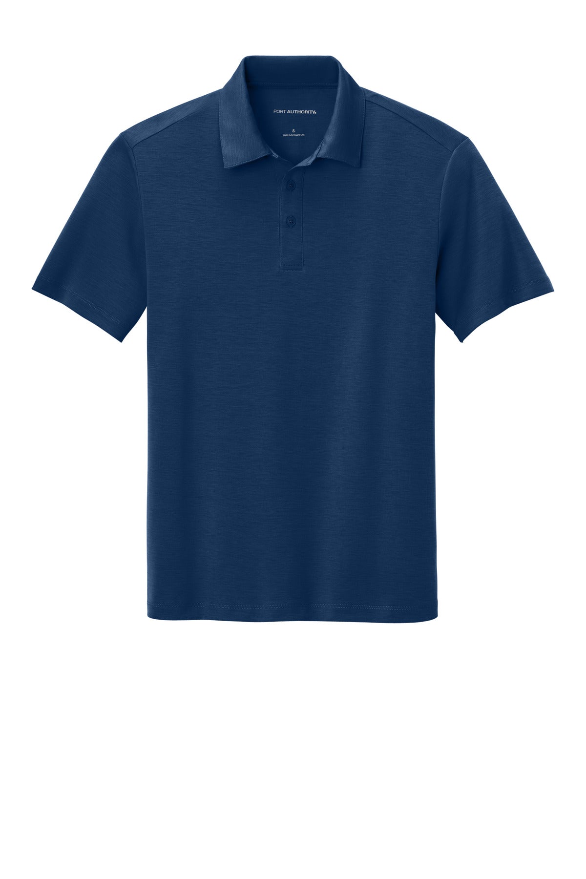 Front View of Estate Blue Port Authority Cotton Touch Performance Polo. K568