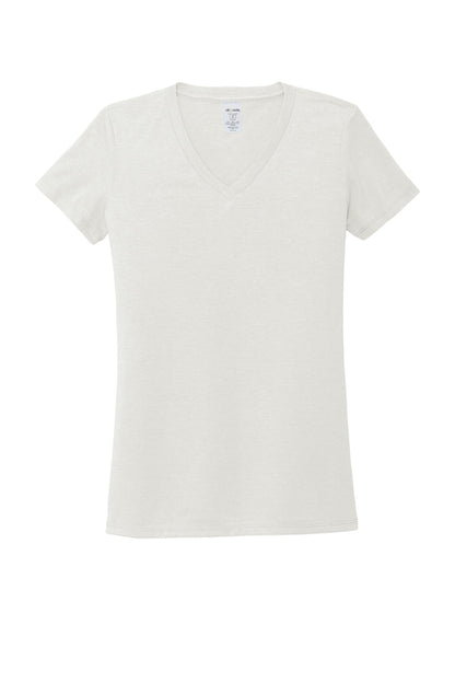 Front View of Fairly White Allmade Women's Tri-Blend V-Neck Tee AL2018