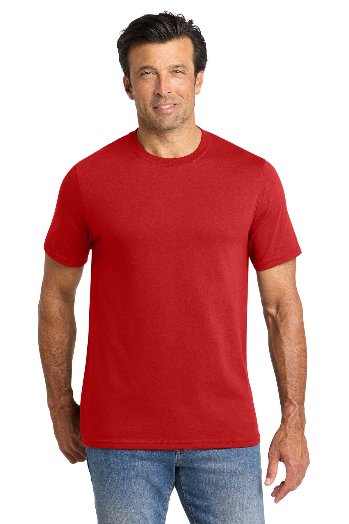 Front View of FlagRed Volunteer Knitwear All-American Tee VL100