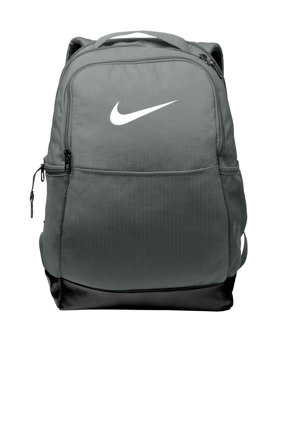 Front View of FlintGrey Nike Brasilia Medium Backpack NKDH7709