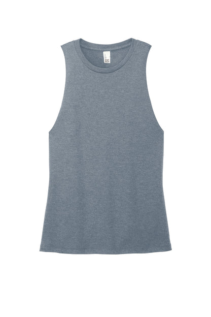 Front View of FlntBluHtr District Women's Perfect Tri Muscle Tank DT153