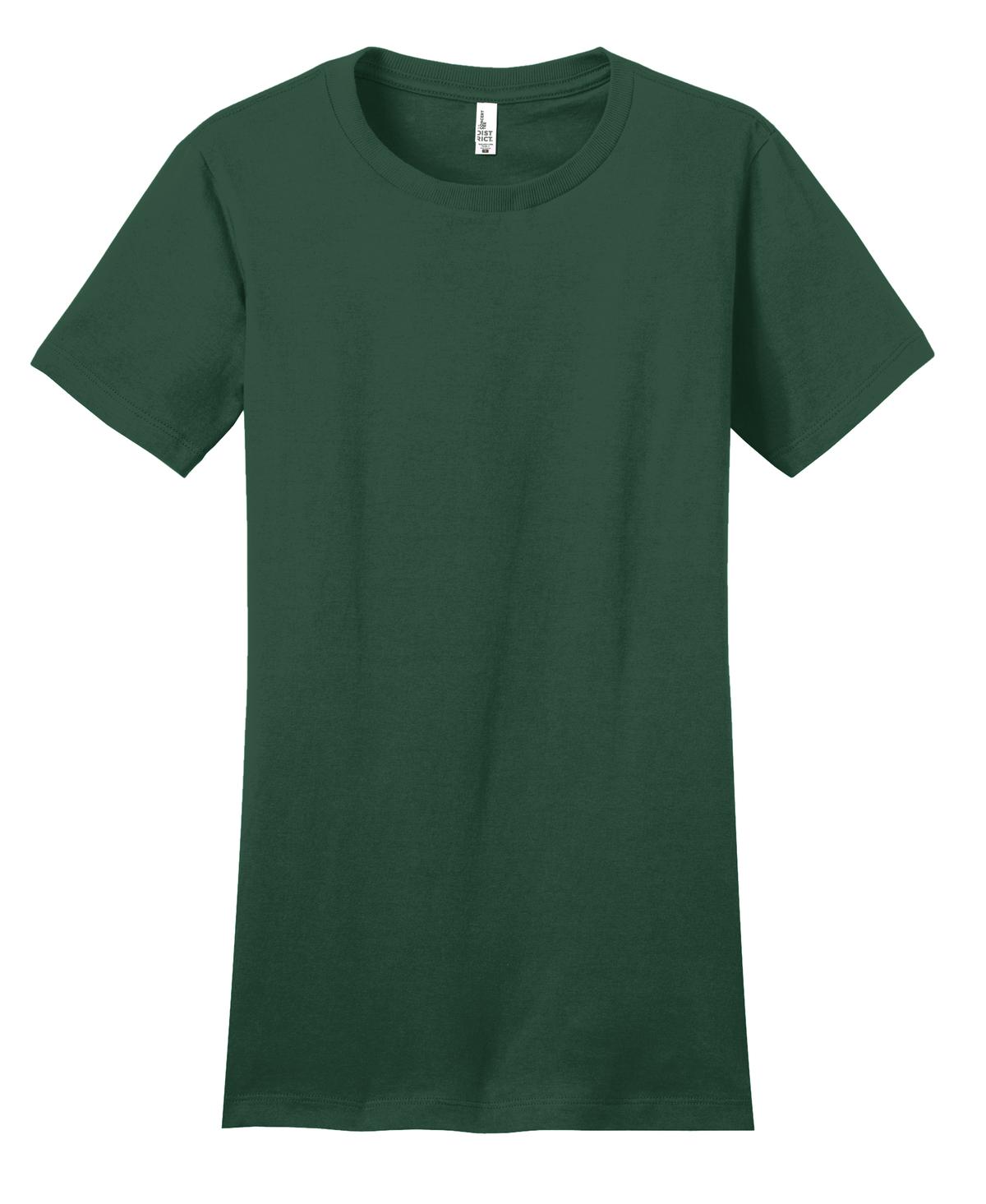 Front View of Forest Green District Women's Fitted The Concert Tee DT5001