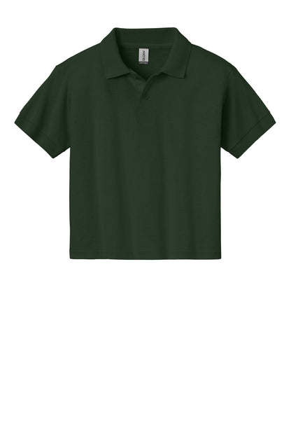Front View of Forest Green Gildan Youth DryBlend 6-Ounce Jersey Knit Sport Shirt. 8800B