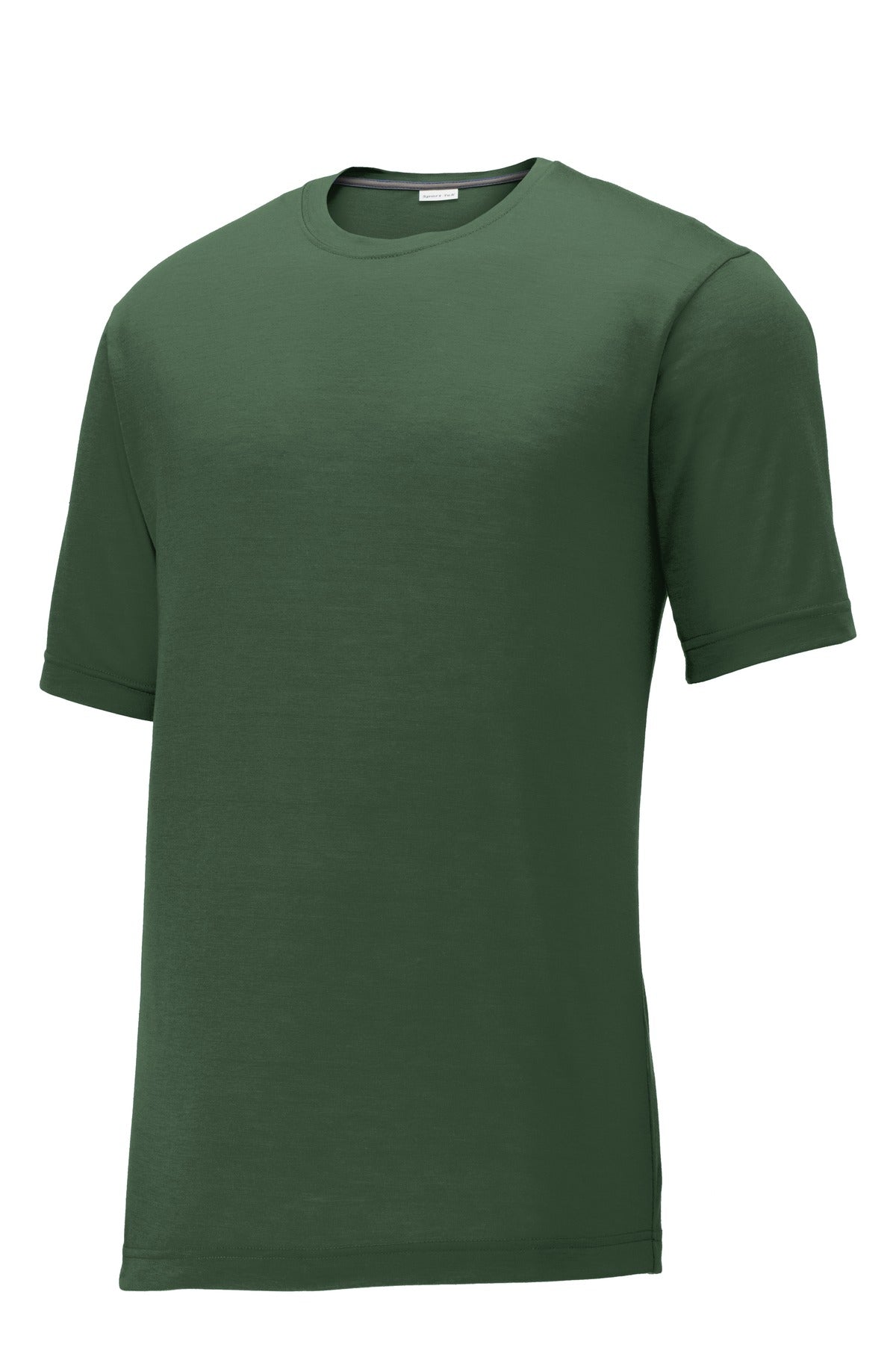 Front View of Forest Green Sport-Tek PosiCharge Competitor Cotton Touch Tee. ST450