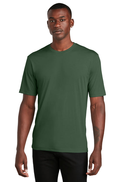 Front View of Forest Green Sport-Tek PosiCharge Competitor Cotton Touch Tee. ST450
