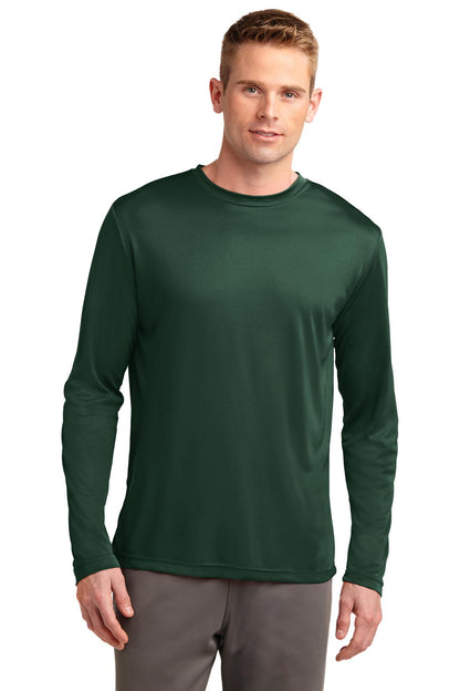 Front View of Forest Green Sport-Tek Tall Long Sleeve PosiCharge Competitor Tee. TST350LS