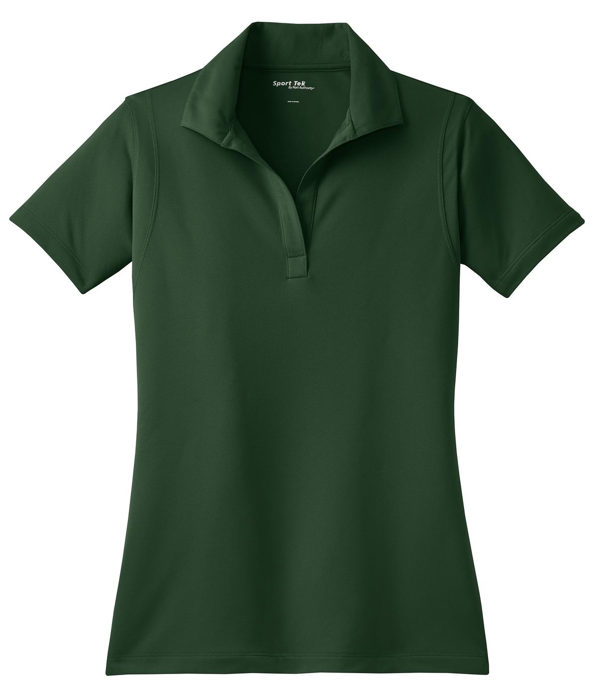 Front View of Forest Green Sport-Tek Women's Micropique Sport-Wick Polo. LST650