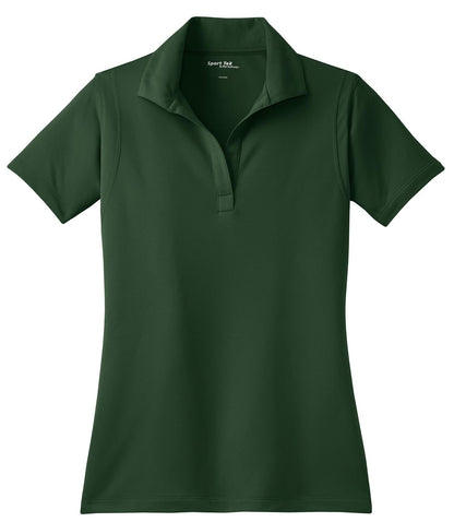 Front View of Forest Green Sport-Tek Women's Micropique Sport-Wick Polo. LST650